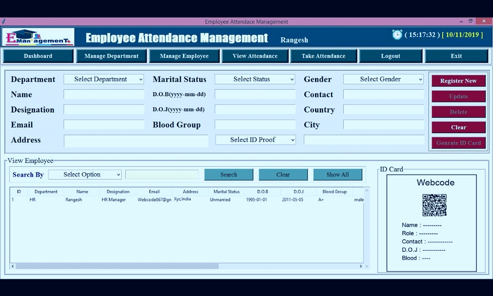 Employee Attendace Management System with QR Code in Python - YouTube
