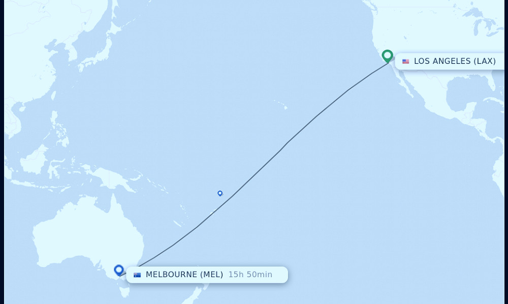 Direct (non-stop) flights from Los Angeles to Melbourne - schedules -  FlightsFrom.com
