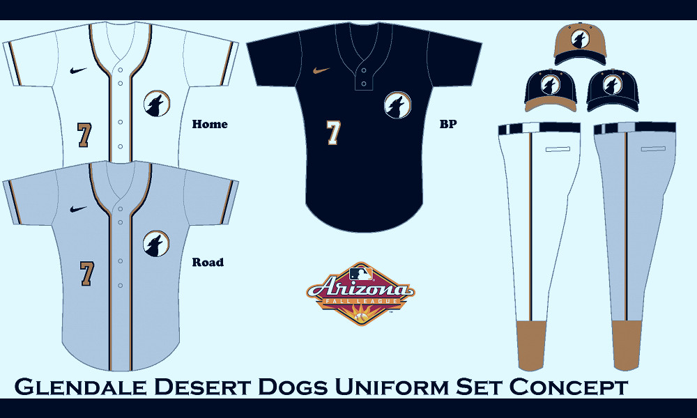If teams in the Arizona Fall League had team uniforms instead of wearing  MLB Affiliate ones. Glendale Desert Dogs Unifo… | Arizona falls, Team  uniforms, Sports logo