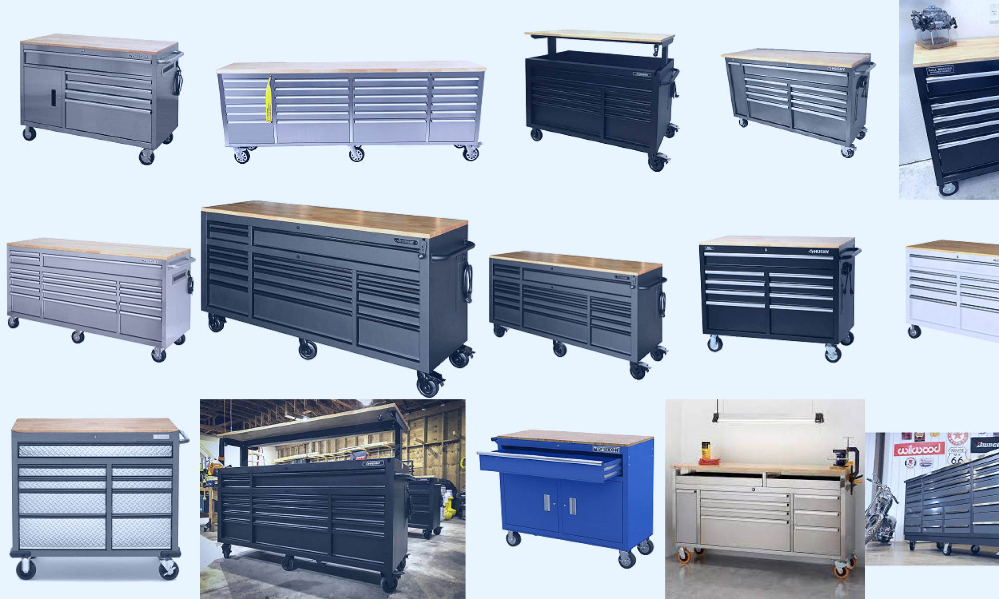 mobile workbenches with tool storage