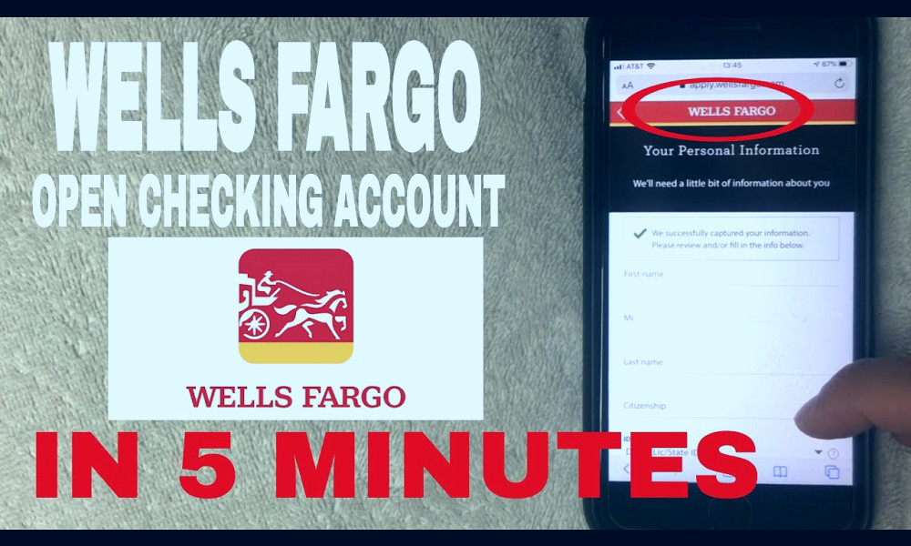 ✓ Wells Fargo Open Checking Account In 5 Minutes 🔴 - YouTube