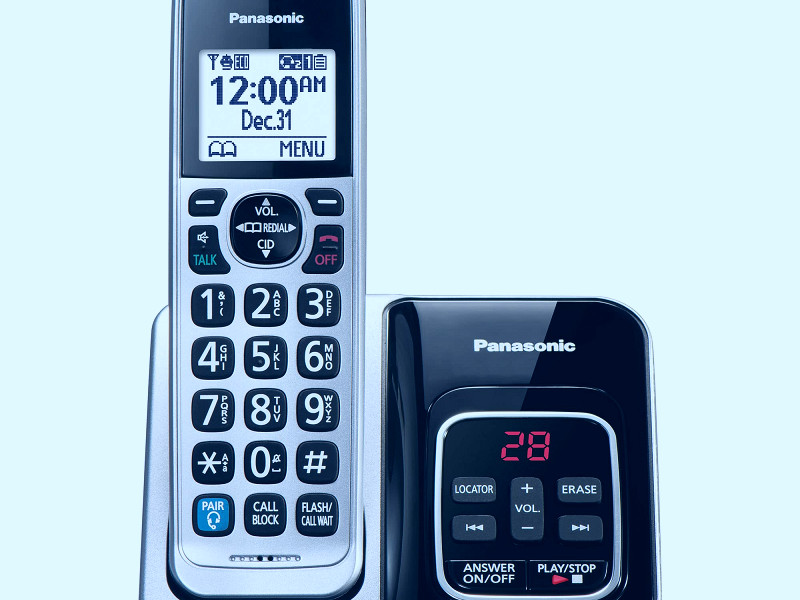 Amazon.com: Panasonic Cordless Phone System, Bluetooth Pairing for Wireless  Headphones and Smart Call Block and Bilingual Talking Caller ID, 1 Handset  Expandable up to 6 Cordless Handsets - KX-TGD890S (Silver) : Everything Else