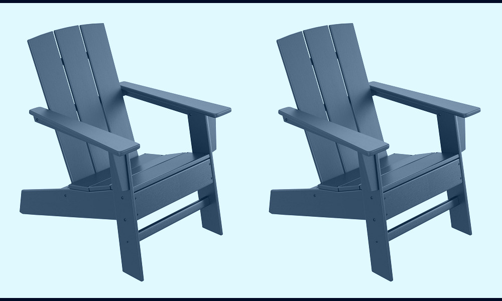 POLYWOOD Oakport Set of 2 Black HDPE Frame Stationary Adirondack Chair(s)  with Slat Seat in the Patio Chairs department at Lowes.com