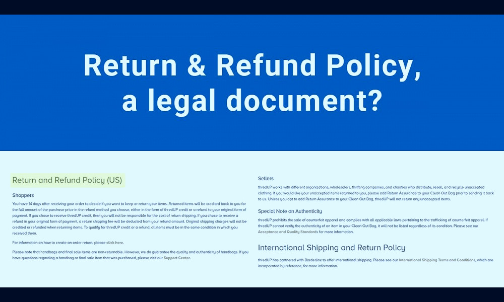 Is the Refund & Return Policy a Legal Document? - TermsFeed
