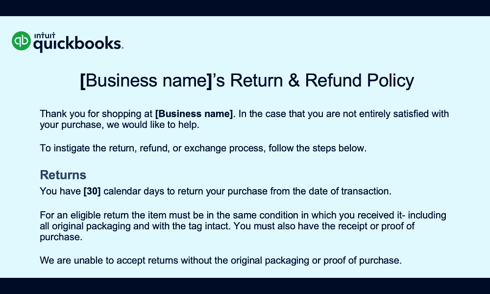 How to Write a Return Policy for Small Businesses | QuickBooks Canada