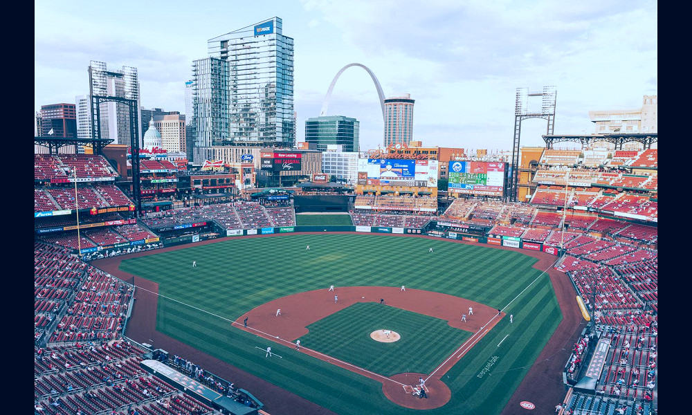 Overview of St.Louis Cardinals Baseball Field Wall Mural | Eazywallz