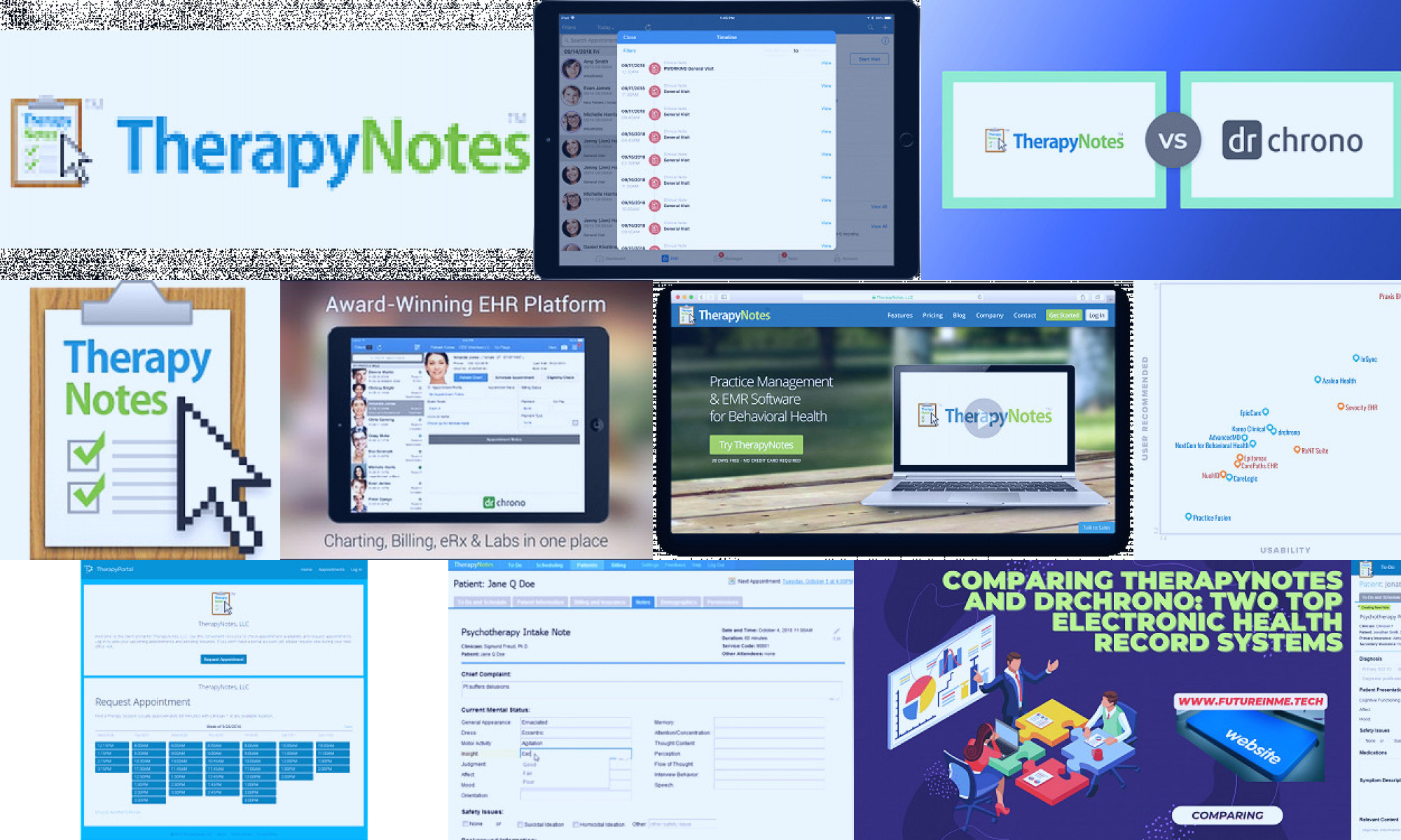therapynotes vs drchrono electronic billing ehr software online