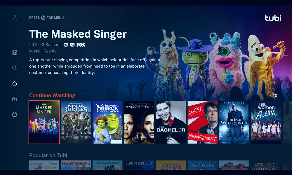 TUBI BEGINS STREAMING THE NUMBER ONE SHOW ON TELEVISION – FOX  ENTERTAINMENT'S CELEBRITY-PACKED SINGING-COMPETITION SERIES THE MASKED  SINGER - TubiTV Corporate