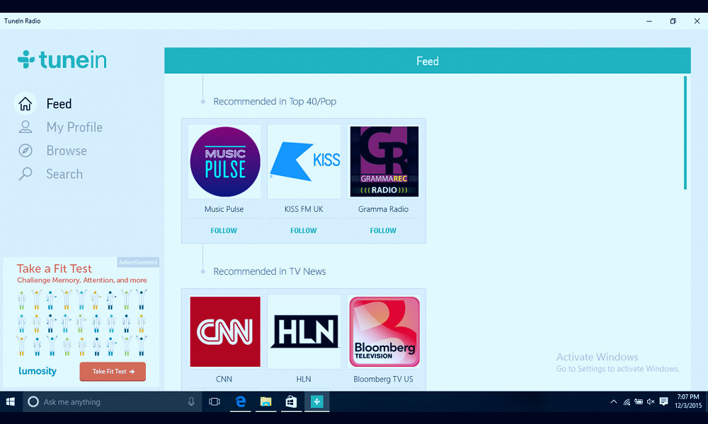 TuneIn Radio is here for Windows 10 | Windows Experience Blog