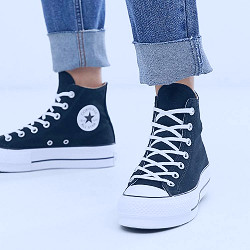 Converse Chuck Taylor All Star Hi Lift canvas platform sneakers in black |  ASOS
