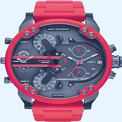 Amazon.com: Diesel Men's 57mm Mr. Daddy 2.0 Quartz Stainless Steel and  Silicone Chronograph Watch, Color: Gunmetal, Red (Model: DZ7370) :  Clothing, Shoes & Jewelry