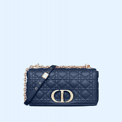 Medium Dior Caro Bag Black Supple Cannage Calfskin | DIOR SG