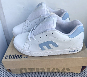 vintage etnies Skate Callicut Shoes White BLANC blue vintage Enties skate  shoes | eBay