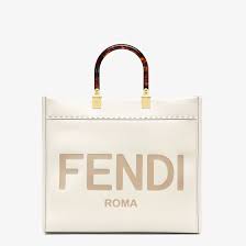 Fendi Sunshine Medium - White leather shopper | Fendi