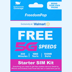 FreedomPop Bring Your Own Phone SIM Kit - With Free 300 Minutes, 1000  Texts, 100MB/Month - T-Mobile GSM Compatible - Walmart.com