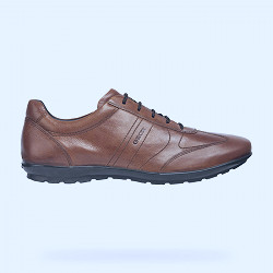 Geox® MO SYMBOL: Men's Roast chestnut Leather Shoes | Geox®