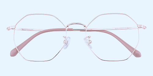 Annabel Polygon Rose Gold Full-Frame Titanium Eyeglasses | GlassesShop