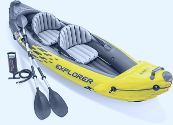 Amazon.com: INTEX 68307EP Explorer K2 Inflatable Kayak Set: Includes Deluxe  86in Aluminum Oars and High-Output Pump – SuperStrong PVC – Adjustable  Seats with Backrest – 2-Person – 400lb Weight Capacity : Sports & Outdoors