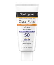 Clear Face Non-Comedogenic Sunscreen For Acne-Prone Skin With SPF 50 |  NEUTROGENA®