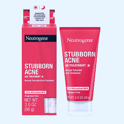 Amazon.com : Neutrogena Stubborn Acne AM Face Treatment with 2.5%  Micronized Benzoyl Peroxide Acne Medicine, Oil-Free Daily Facial Treatment  to Reduce Size & Redness of Breakouts, Paraben-Free, 2 oz : Beauty &
