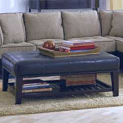 Coaster Ottomans Contemporary Faux Leather Tufted Ottoman with Storage  Shelf | A1 Furniture & Mattress | Ottomans