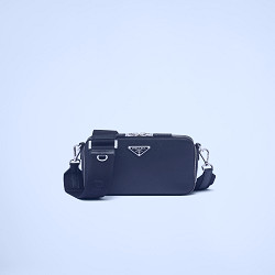 Black Small Saffiano leather Prada Brique bag | Prada
