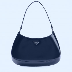 Cleo Small Leather Shoulder Bag in Black - Prada | Mytheresa