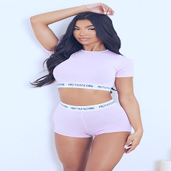 Prettylittlething Pink Tape Shorts Pj Set | PrettyLittleThing USA