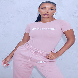 PLT Recycled Pink Short Sleeve Bodysuit | PrettyLittleThing USA