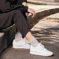 Womens Reebok Classic Leather Athletic Shoe - White / Gum | Journeys