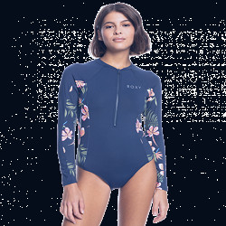 Roxy - Swimsuit for women - Long sleeve onesie - Into The Sun - Mood Indigo  Tropical Depth | UV-Fashions