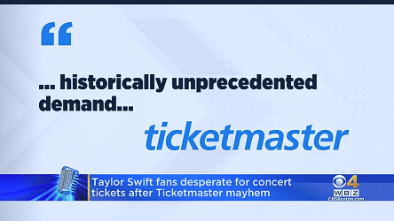 Ticketmaster says 'unprecedented demand' for Taylor Swift tickets causing  issues - CBS Boston
