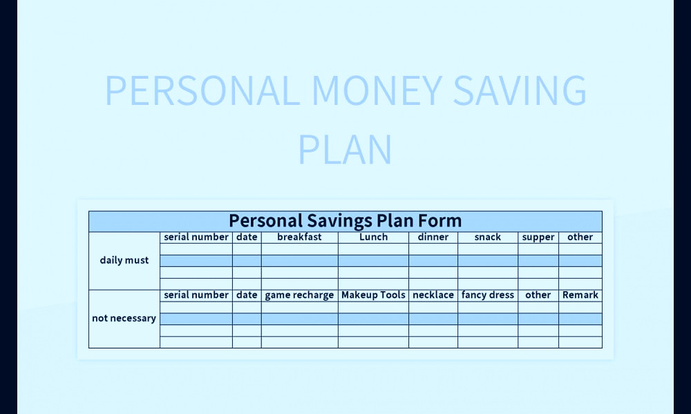 Personal Money Saving Plan Excel Template And Google Sheets File For Free  Download - Slidesdocs