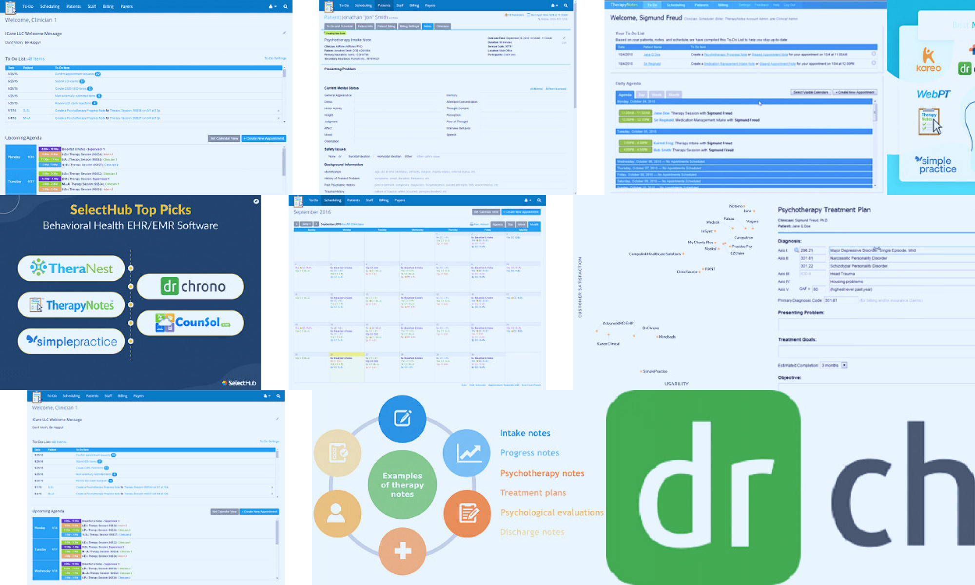 therapynotes vs drchrono electronic billing ehr software online