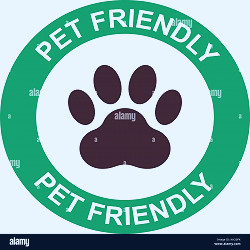 Pets allowed, pet friendly sign with paw symbol and text, vector  illustration Stock Vector Image & Art - Alamy